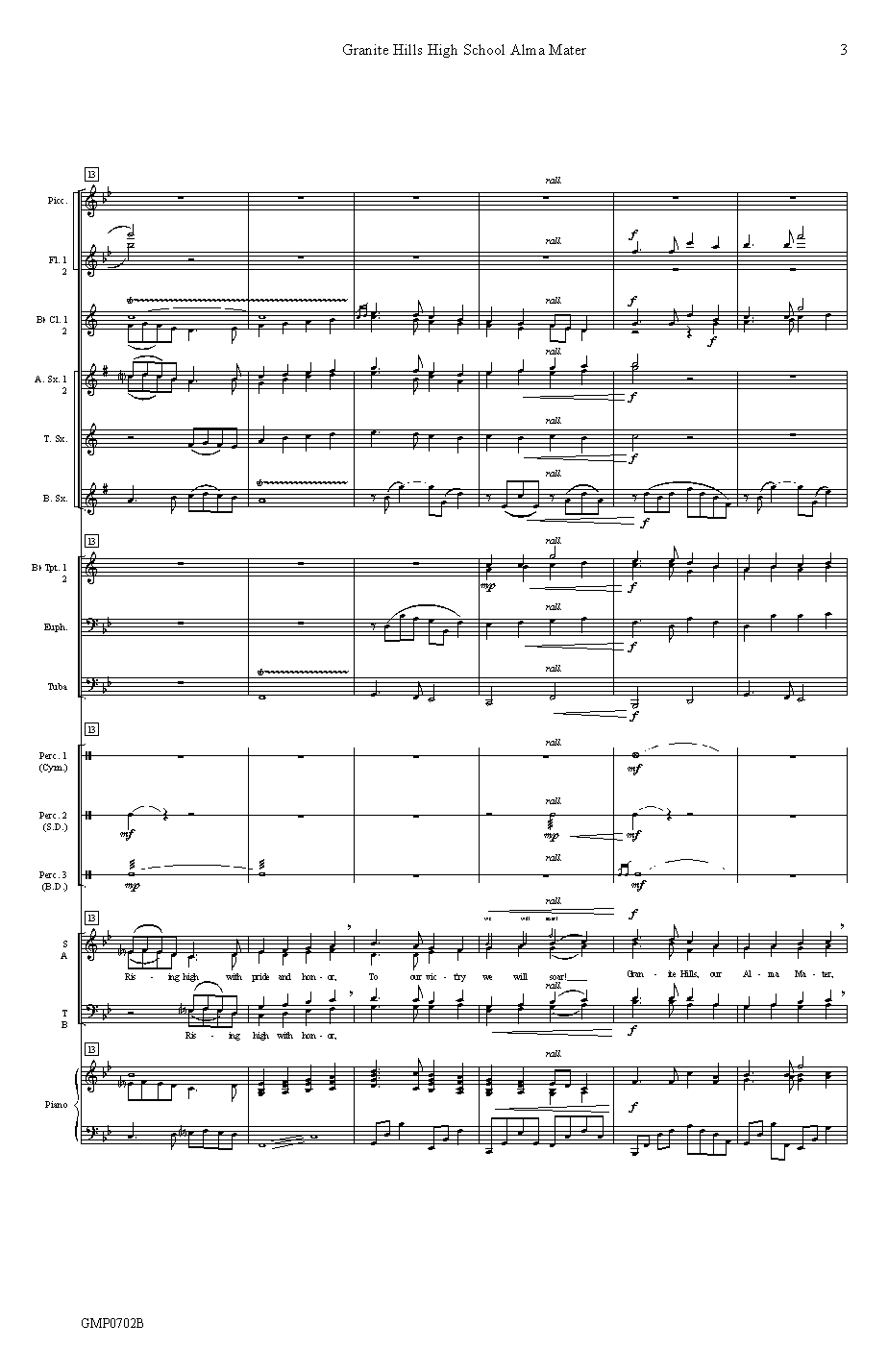 Granite Hills High School Alma Mater-Band, p.3